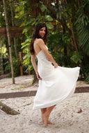 ANTIGUA WHITE MOONCARE HALTER DRESS