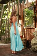 SANTORINI BLUE MOONCARE HALTER DRESS