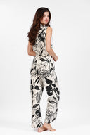 MONACO BLACK HAVANA PRINT JUMPSUIT