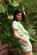 BALI GREEN DREAM PRINT SHORT JUMPSUIT