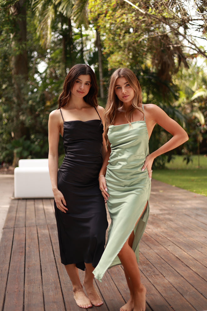 CAPRI BLACK SILK DRESS