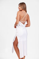 MYKONOS WHITE SILK DRESS