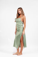 FIGI SAGE GRREEN SILK DRESS