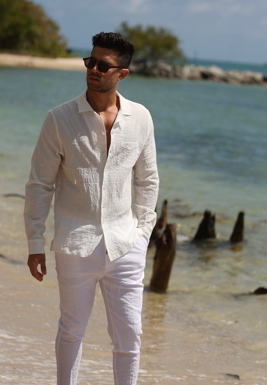 MYKONOS WHITE SEERSUCKER PANTS – Salty Weekend