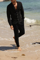 CAPRI BLACK SEERSUCKER PANTS apparel bottom Capri Collection men mens-pants-seersucker-black-capri-salty-weekend-us-3 SaltyWeekendUS