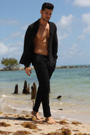 CAPRI BLACK SEERSUCKER PANTS apparel bottom Capri Collection men mens-pants-seersucker-black-capri-salty-weekend-us-6 SaltyWeekendUS