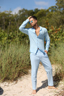 IBIZA BABY BLUE SEERSUCKER LONG SLEEVE BUTTON DOWN apparel Ibiza Collection men top mens-shirt-long-sleeve-seersucker-blue-ibiza-salty-weekend-us-3 SaltyWeekendUS