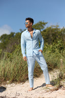 IBIZA BABY BLUE SEERSUCKER LONG SLEEVE BUTTON DOWN apparel Ibiza Collection men top mens-shirt-long-sleeve-seersucker-blue-ibiza-salty-weekend-us-4 SaltyWeekendUS