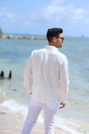 MYKONOS WHITE SEERSUCKER LONG SLEEVE BUTTON DOWN apparel men Mykonos Collection top mens-shirt-long-sleeve-seersucker-white-mykonos-salty-weekend-us-3 SaltyWeekendUS