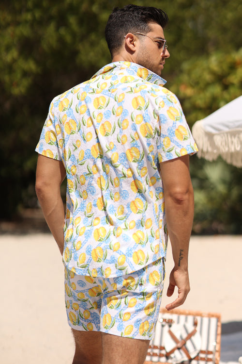 MYKONOS SEERSUCKER SHORT SLEEVE BUTTON DOWN apparel men Mykonos Collection top mens-shirt-seersucker-lemon-mykonos-salty-weekend-us-2 SaltyWeekendUS