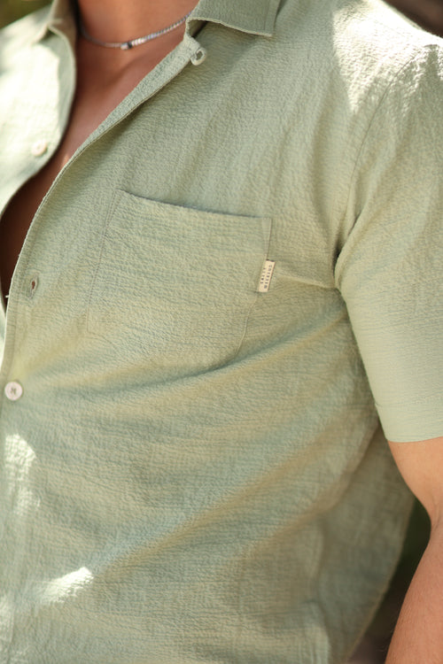 FIJI SAGE GREEN SEERSUCKER SHORT SLEEVE BUTTON DOWN apparel best seller Fiji Collection men top mens-shirt-short-sleeve-seersucker-sage-fiji-salty-weekend-us-2 SaltyWeekendUS