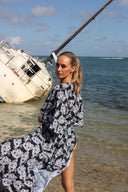 CAPRI KIMONO apparel bottom Capri Collection SALE top women womens-kimono-floral-black-white-capri-salty-weekend-us-4 SaltyWeekendUS